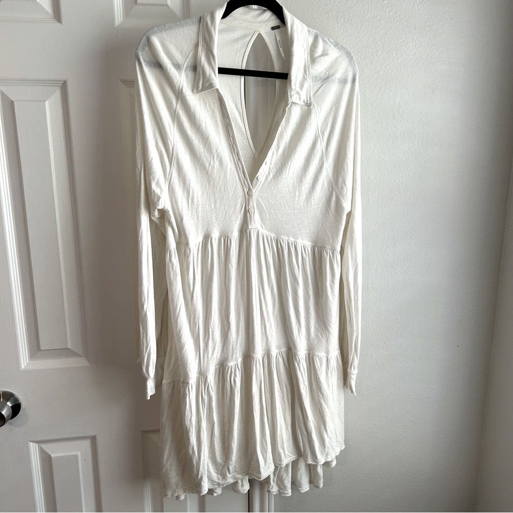 Free People Long Sleeve Linen Dress